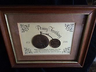 1901 Penny & 1939 Penny Farthing in Frame