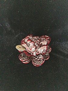 Lucky Red Toad with Brass Coin
