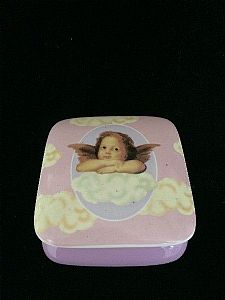 Pink Cherub Trinket Box